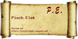 Pisch Elek névjegykártya